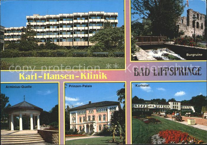 Bad Lippspringe Karl Hansen Klinik Quelle Prinzenpalais Kurhotel Burgruine