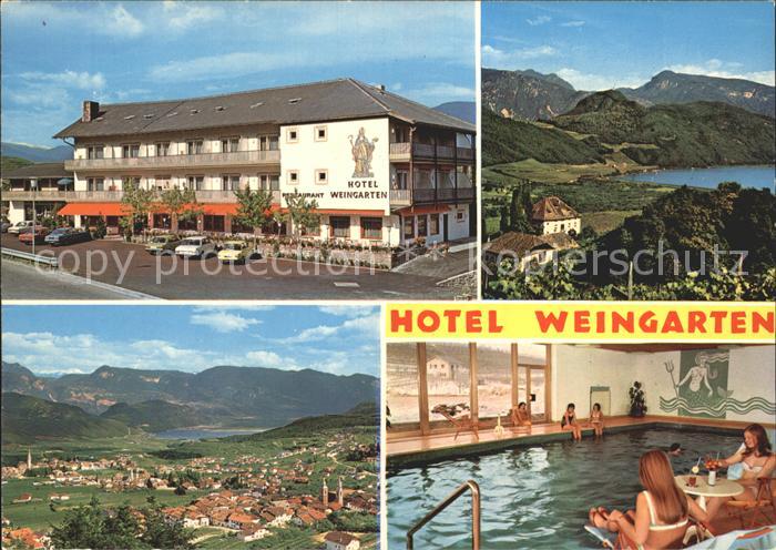 Kaltern Weinstrasse Tirol Hotel Weingarten Hallenbad Panorama See Alpen