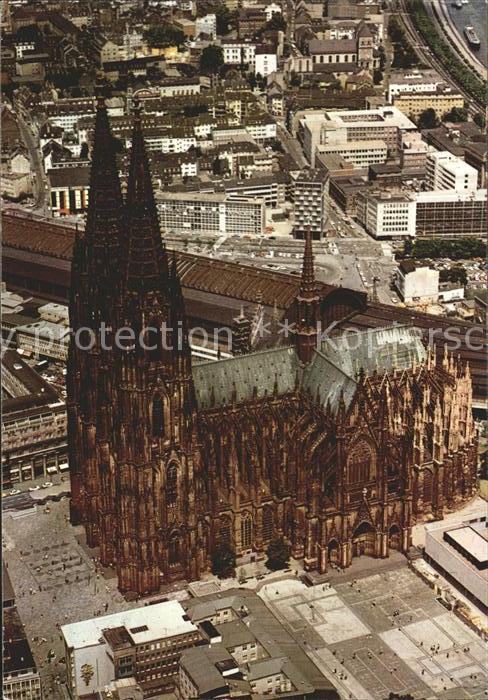 Koeln Rhein Dom Fliegeraufnahme
