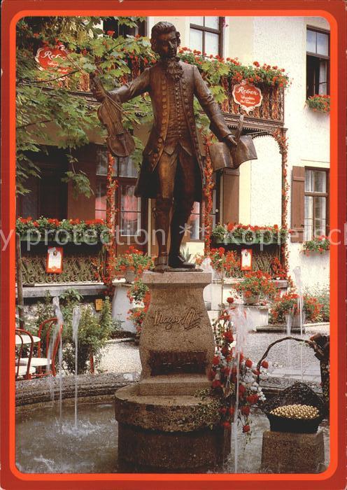 Bad Reichenhall Wolfgang Amadeus Mozart Brunnen Hofgarten Cafe Reber