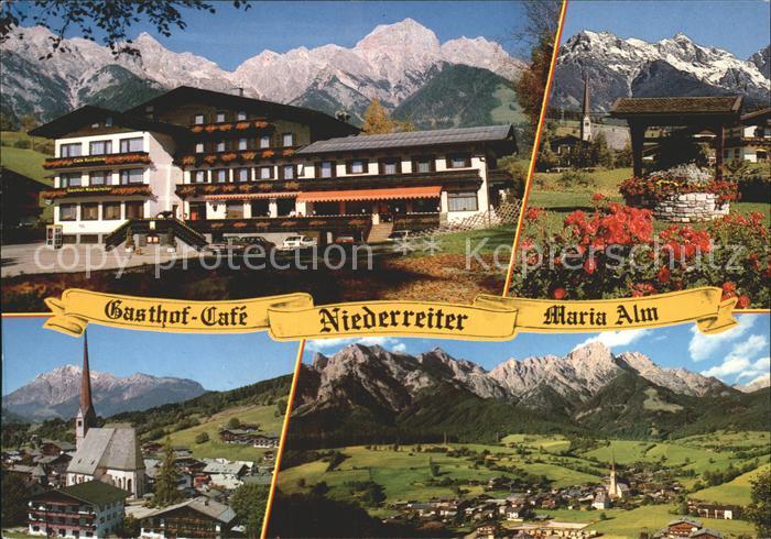 Maria Alm Steinernen Meer Gasthof Cafe Niederreiter Kirche Alpenpanorama