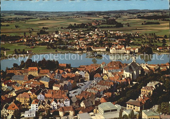 Schaerding Kneippkurort am Inn Blick nach Neuhaus Fliegeraufnahme
