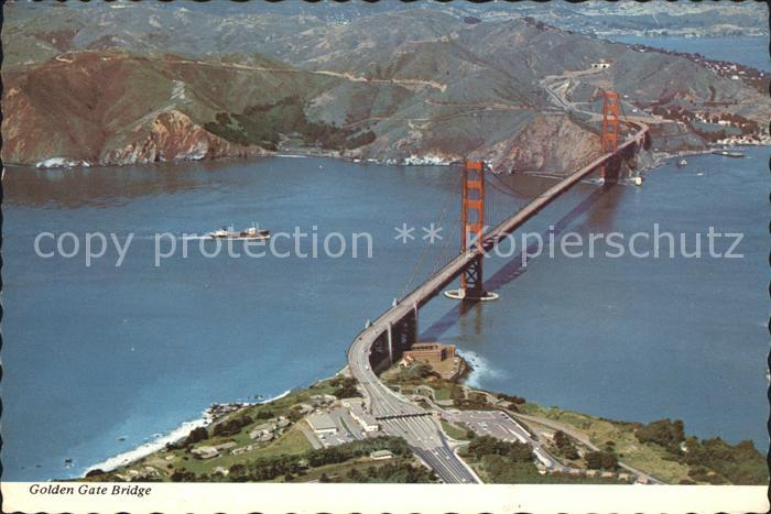 San Francisco California Golden Gate Bridge aerial view