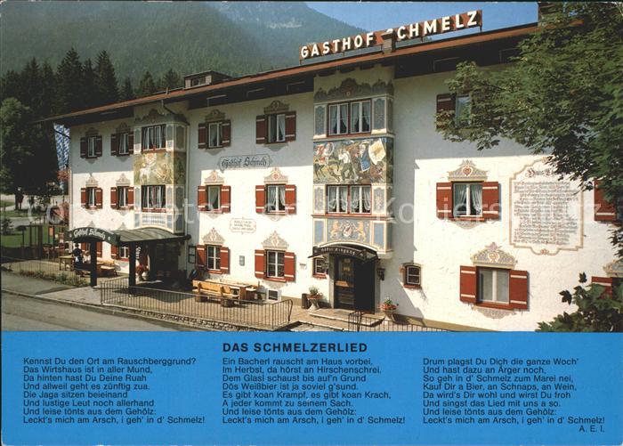 Inzell Traunstein Bayern Gasthof Schmelz Fassadenmalerei Das Schmelzerlied