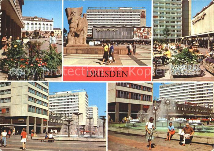 DRESDEN Elbe Verkehrsmuseum Lenindenkmal Prager Strasse Restaurant