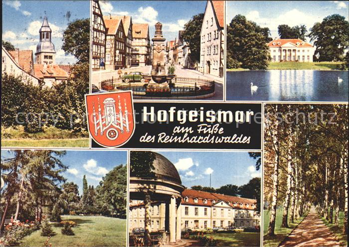 Hofgeismar Kirche Brunnen Fachwerkhaeuser Schloss Schwanensee Park Reinhardswald
