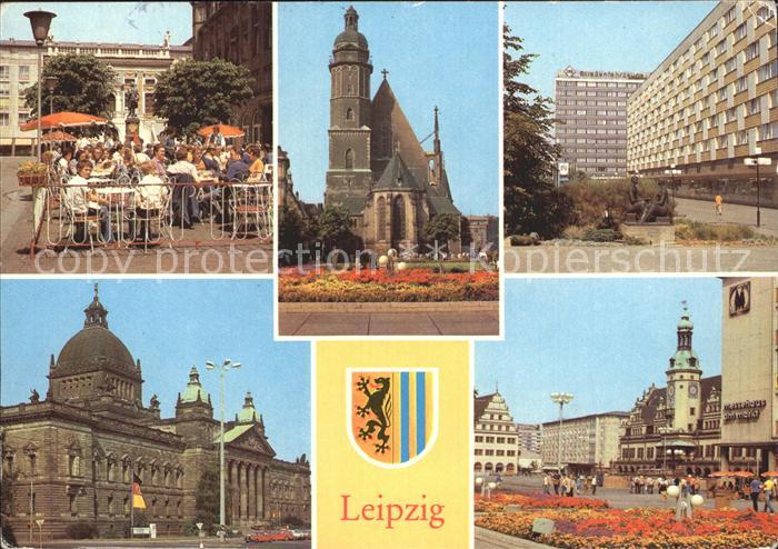 LEIPZIG Sachsen Naschmarkt Alte Handelsboerse Thomaskirche Pelzzentrum Bruehl Ge