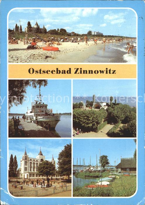 Zinnowitz Ostseebad Strand MS Seeschwalbe Konzertpavillon Ferienheim Hafen Achte