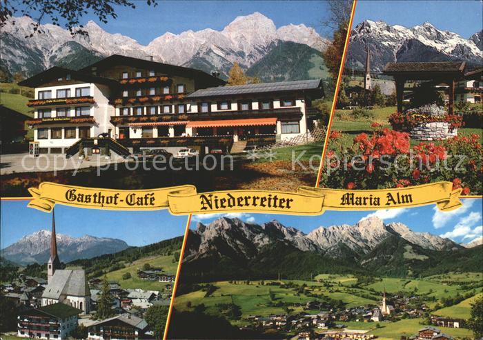 Maria Alm Steinernen Meer Gasthof Cafe Niederreiter Kirche Alpenpanorama