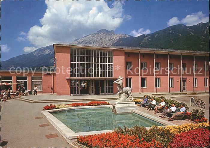 Bad Reichenhall Hauptbahnhof Centauren Brunnen Hochstaufen Chiemgauer Alpen