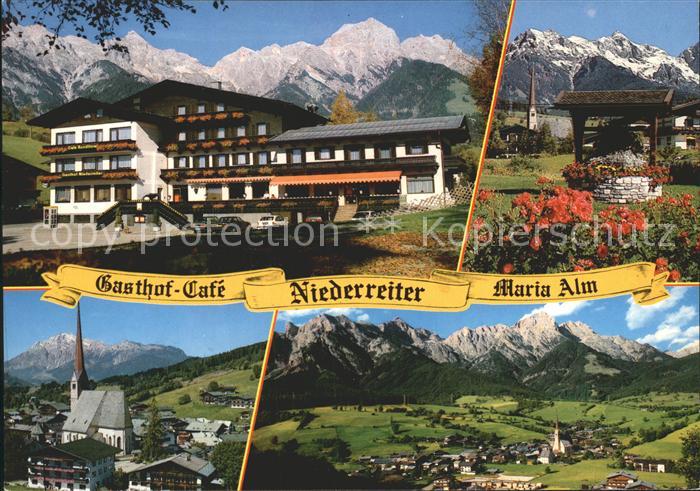 Maria Alm Steinernen Meer Gasthof Cafe Niederreiter Kirche Alpenpanorama