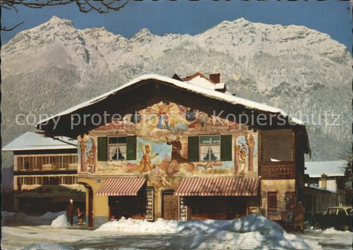 GARMISCH-PARTENKIRCHEN Bayern Altes Haus Fassadenmalerei Kramer Ammergauer Alpen