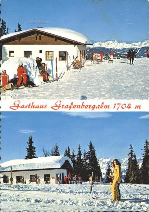 Wagrain Salzburg Berggasthaus Grafenbergalm Wintersportplatz