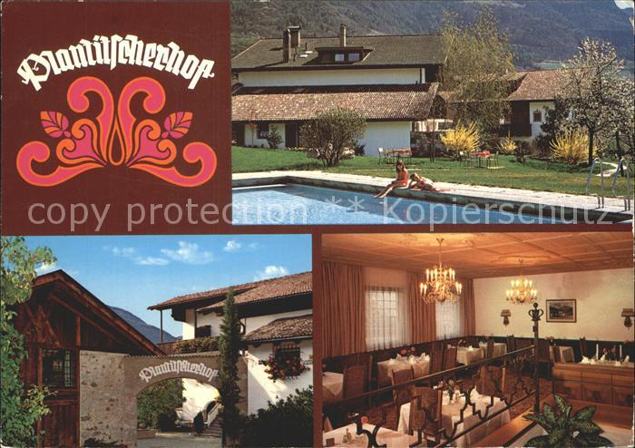 Obermais Meran Pension Plantitscherhof Restaurant Swimming Pool