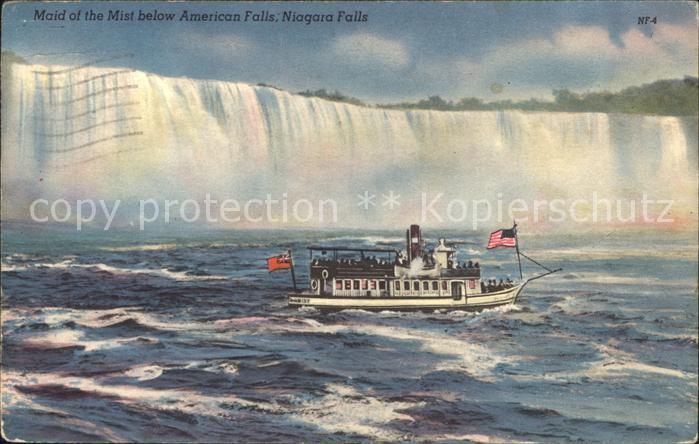 Niagara Falls Ontario Faelle mit Ausflugsdampfer