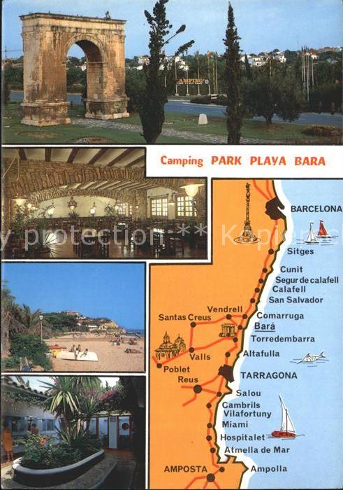 Tarragona Camping Park Playa Bara Landkarte