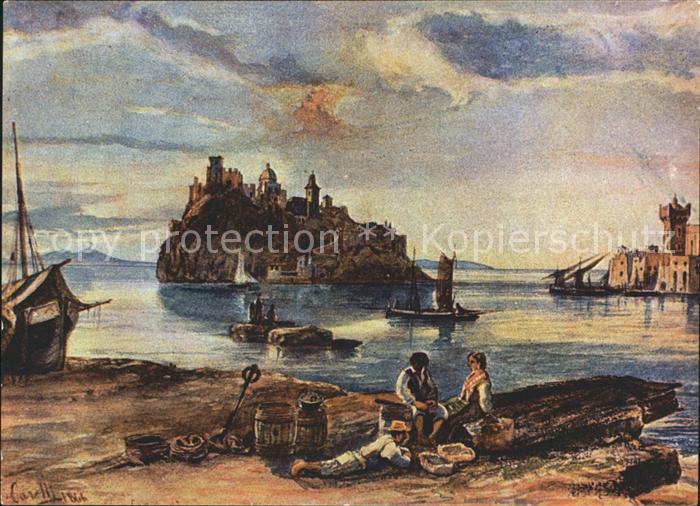 Ischia Schloss aus dem 9. JHGT Kuenstlerkarte