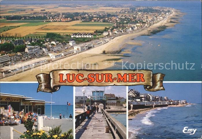 Luc-sur-Mer Fliegeraufnahme Strand Seebruecke