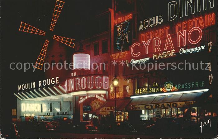 Paris Moulin Rouge bei Nacht