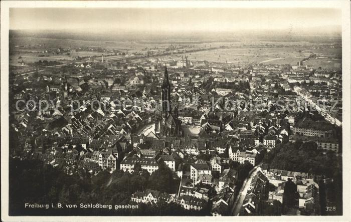 Freiburg Breisgau Blick vom Schlossberg