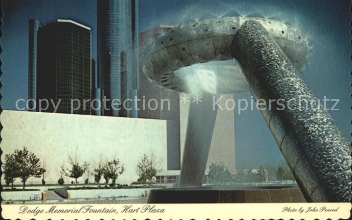Detroit Michigan Dodge Memorial Fontain Hart Plaza