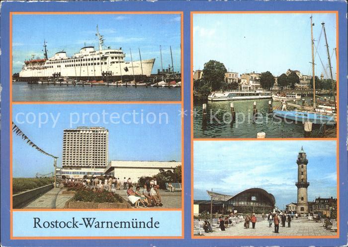 Rostock-Warnemuende Faehrschiff Warnemuende Hotel Neptun Leuchtturm
