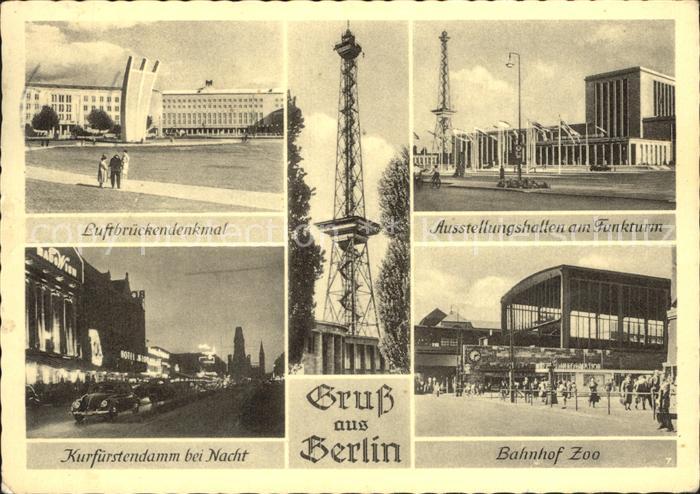 BERLIN  CITY Luftbrueckendenkmal Ausstellungshallen Funkturm Bahnhof Zoo