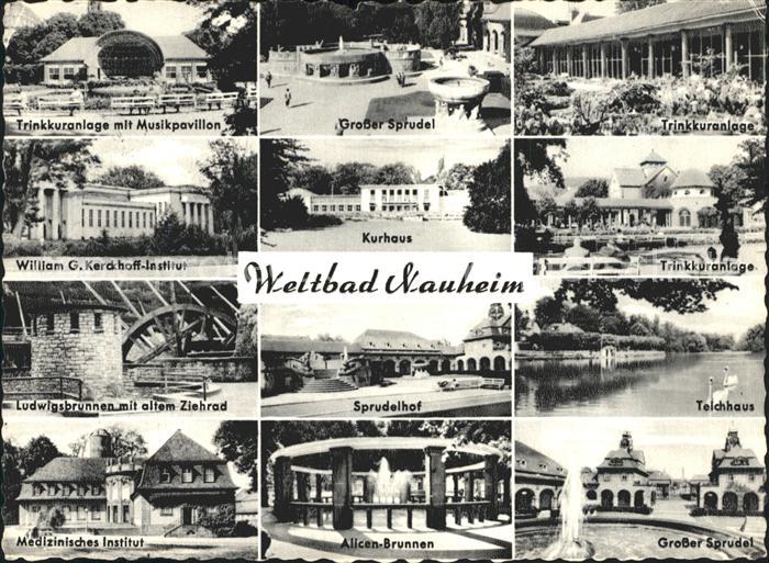 Nauheim Bad Grosser Sprudel Trinkkuranlage Teichhaus Allcen-Brunnen