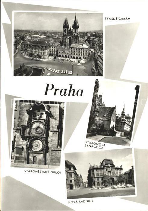 Praha Prahy Prague Staronova Synagoga Staromestsky Orloj nova radnice