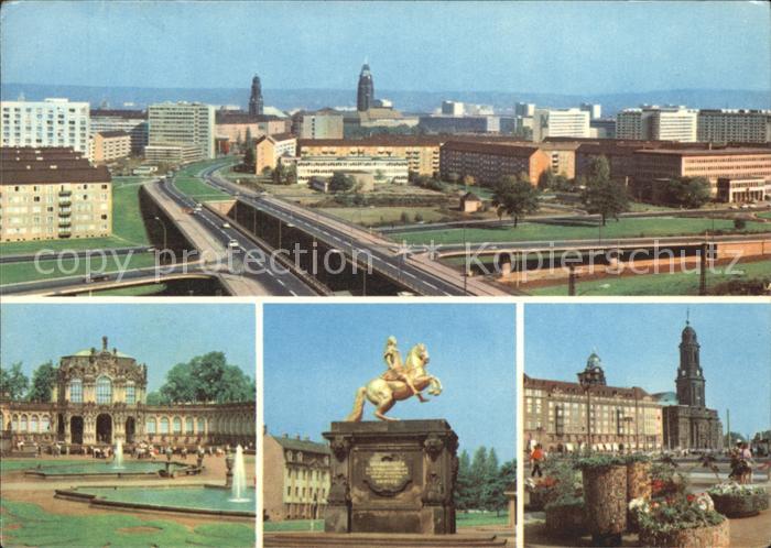 DRESDEN Elbe Kreuzkirche Altmarkt Zwinger