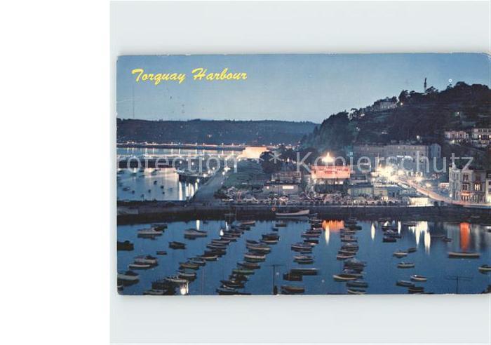 Torquay Torbay Hafen bei Nacht