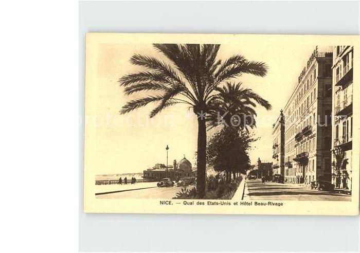 Nice Alpes Maritimes Quai des Etats Unis et Hotel Beau Rivag