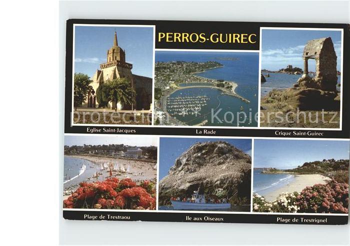 Perros-Guirec Fliegeraufnahme La Rade Ile aux Oiseaux Plage