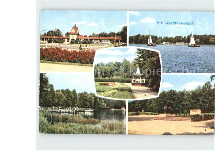 Bad Saarow-Pieskow Scharmuetzelsee Johannes R. Becher-Platz und Denkmal Solquell