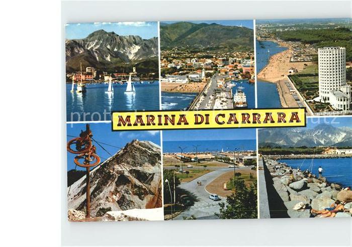 Marina di Carrara Hafen Fliegeraufnahme Strandpartie
