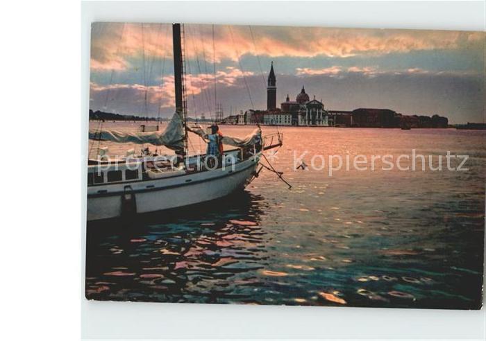 Venezia Venedig Isola San Giorgio mit Segelboot