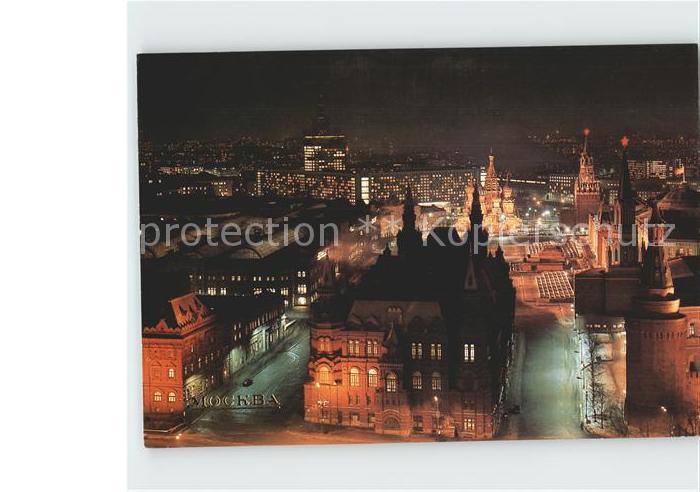 Moskau Moscou Museum Roter Platz bei Nacht