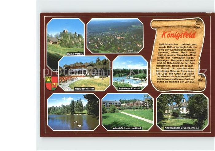 Koenigsfeld Schwarzwald Haus des Gastes Ruine Waldau Albert-Schweizer-Klinik