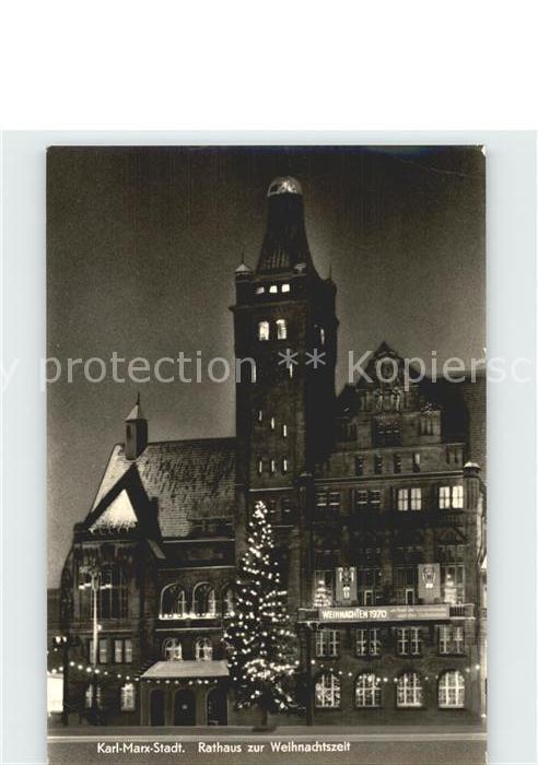 Karl-Marx-Stadt CHEMNITZ Rathaus zur Weihnachtszeit