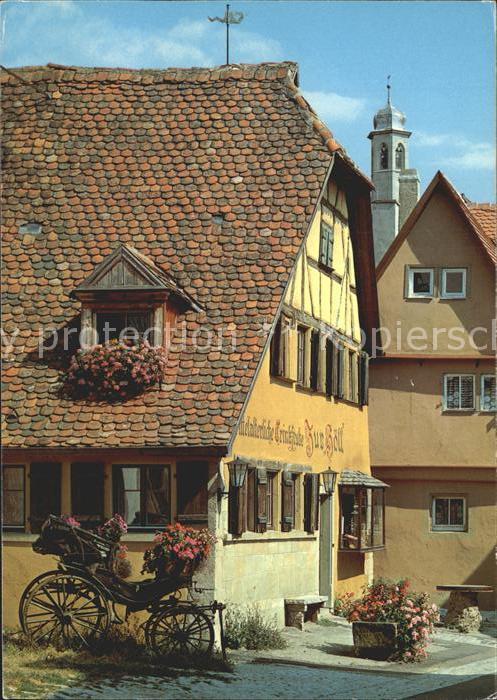 Rothenburg Tauber Zur Hoell eines der aeltesten Buergerhaeuser der Stadt