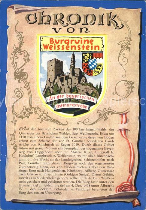 Weissenstein Regen Chronik der Burgruine Weissenstein