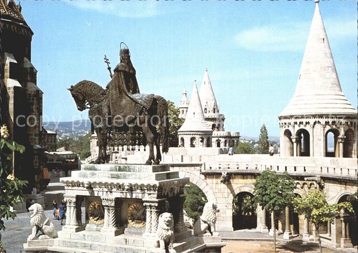 Budapest Fischerbastei Sankt Stefan Statue