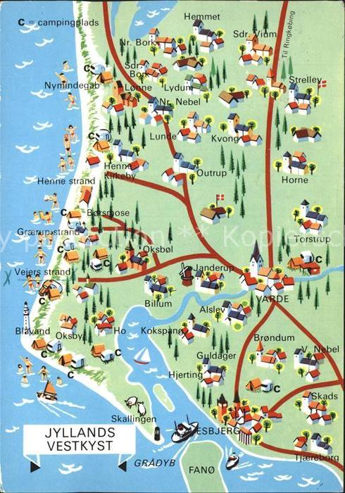Jylland Westkueste Landkarte