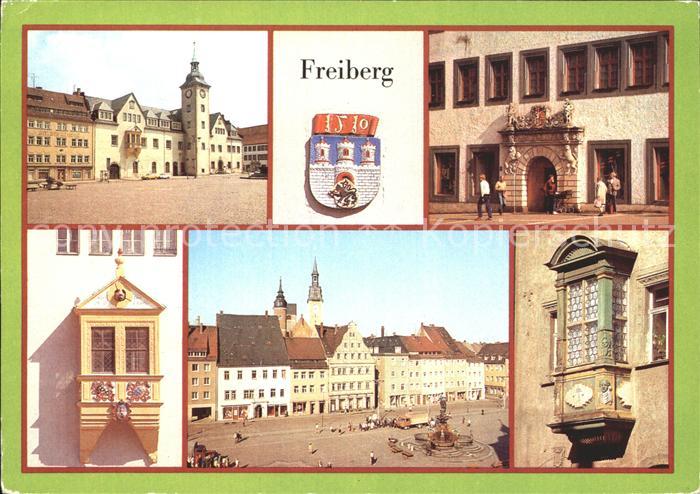 Freiberg Sachsen Stadtwappen Rathausportal Obermarkt