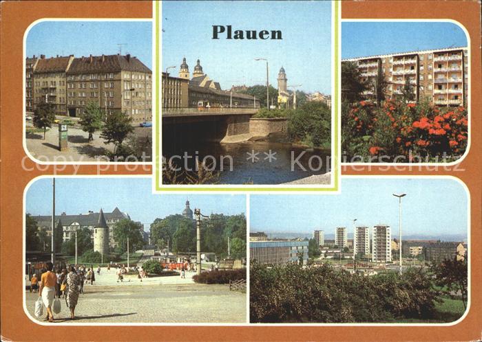 Plauen Vogtland Otto- Grotewohl- Platz Hochhaeuser Bahnhof Leninplatz