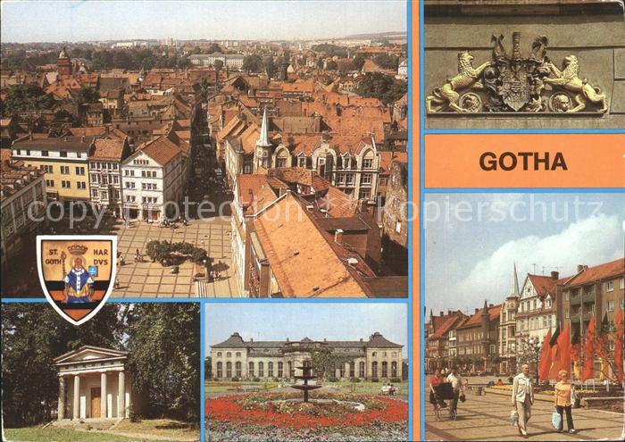 Gotha Thueringen Wappen Rathaus Orangerie Neumarkt