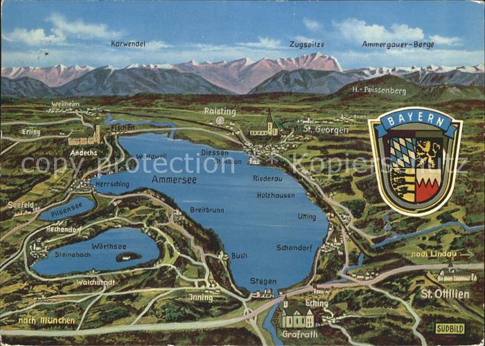 Ammersee Panorama Woerth- und Pilsensee