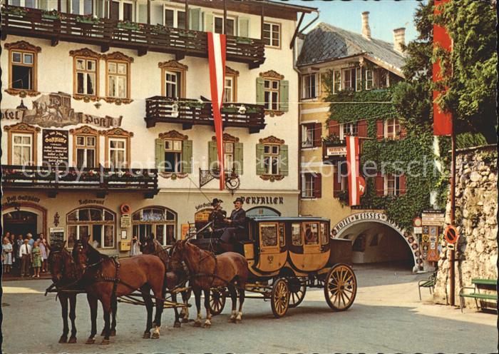 St Wolfgang Wolfgangsee Hotel Post Zufahrt zum Weissen Roessl Historische Postku
