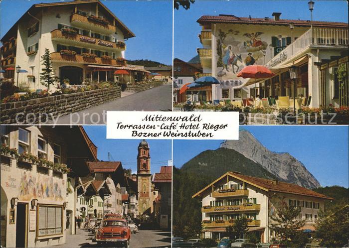 Mittenwald Bayern Terrassen-Cafe Hotel Rieger Bozner Weinstuben