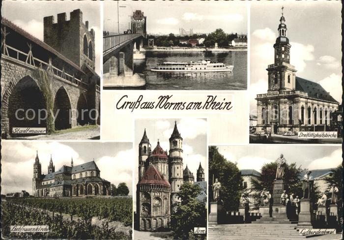 Worms Rhein Stadtmauer Dreifaltigkeitskirche Lutherdenkmal Dom